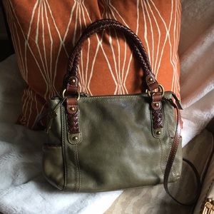 Fossil olive green leather bag
